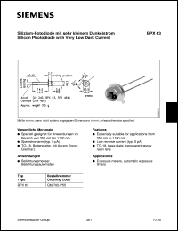 BPX63 datasheet: Silicon photodiode with very low dark current BPX63