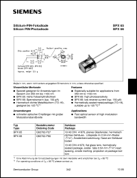 BPX65 datasheet: Silicon PIN photodiode BPX65
