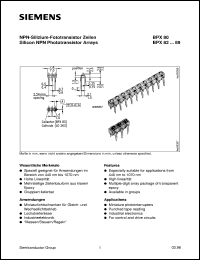 BPX80 datasheet: Silicon NPN phototransistor array BPX80
