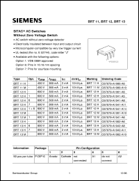 BRT11H datasheet: SITAC AC switches without zero voltage switch BRT11H