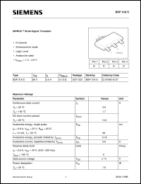 BSP318S datasheet: SIPMOS small-signal transistor BSP318S