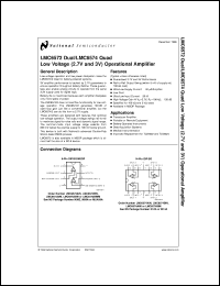 LMC6572AIM datasheet: Dual Low Voltage (2.7V to 3V) Operational Amplifier LMC6572AIM