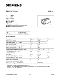 BSM191 datasheet: SIMOPAC module BSM191