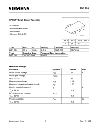 BSP295 datasheet: N-channel SIPMOS small-signal transistor BSP295