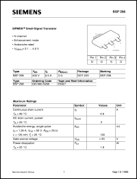 BSP298 datasheet: N-channel SIPMOS small-signal transistor BSP298