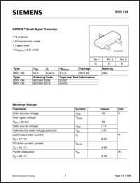 BSS138 datasheet: N-channel SIPMOS small-signal transistor BSS138