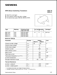 BSS81C datasheet: NPN silicon switching transistor BSS81C