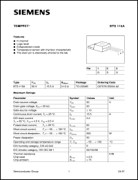 BTS115A datasheet: N-channel TEMPFET BTS115A