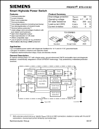 BTS410E2 datasheet: Smart highside power switch BTS410E2