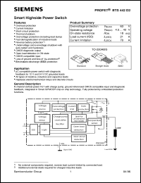 BTS442D2 datasheet: Smart highside power switch BTS442D2