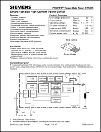 BTS555 datasheet: Smart highside high current power switch BTS555