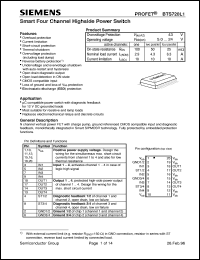 BTS720L1 datasheet: Smart 4-channel highside power switch BTS720L1