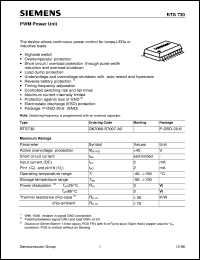 BTS730 datasheet: PWM power unit BTS730