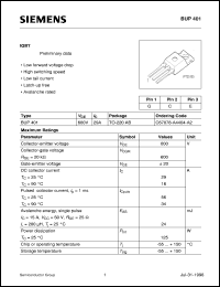 BUP401 datasheet: IGBT BUP401