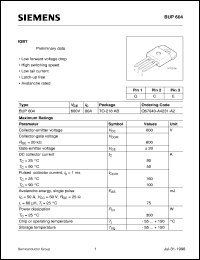 BUP604 datasheet: IGBT BUP604