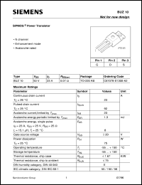 BUZ10 datasheet: N-channel SIPMOS power transistor BUZ10