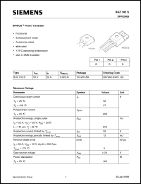 BUZ102S datasheet: N-channel SIPMOS power transistor BUZ102S