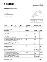 BUZ12 datasheet: N-channel SIPMOS power transistor BUZ12