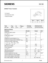 BUZ308 datasheet: N-channel SIPMOS power transistor BUZ308