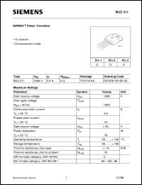 BUZ311 datasheet: N-channel SIPMOS power transistor BUZ311