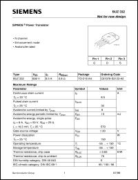 BUZ332 datasheet: N-channel SIPMOS power transistor BUZ332