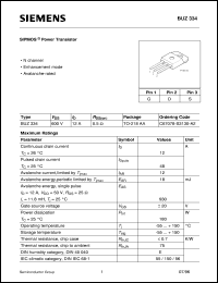 BUZ334 datasheet: N-channel SIPMOS power transistor BUZ334