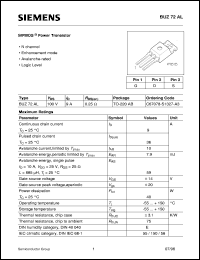 BUZ72AL datasheet: N-channel SIPMOS power transistor BUZ72AL