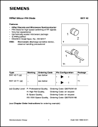 BXY42-TP datasheet: HiRel silicon PIN diode BXY42-TP