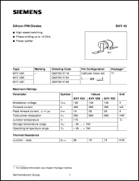 BXY43A datasheet: Silicon PIN diode BXY43A