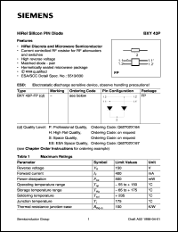 BXY43P-FPH datasheet: HiRel silicon PIN diode BXY43P-FPH