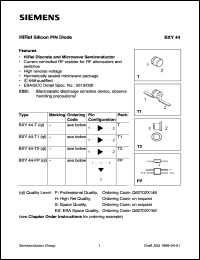 BXY44-TES datasheet: HiRel silicon PIN diode BXY44-TES