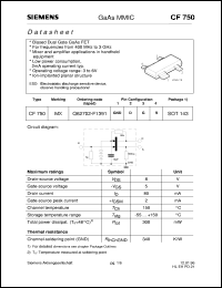 CF750 datasheet: GaAs MMIC CF750