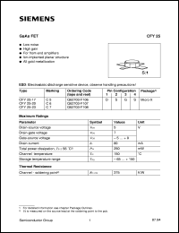 CFY25-17 datasheet: GaAs FET CFY25-17