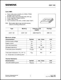 CGY191 datasheet: GaAs MMIC CGY191