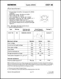 CGY40 datasheet: GaAs MMIC CGY40