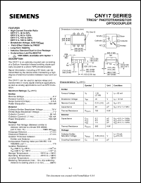 CNY17-3 datasheet: TRIOS phototransistor optocoupler CNY17-3