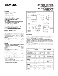 CNY17F-3 datasheet: Phototransistor no base connection optocoupler CNY17F-3