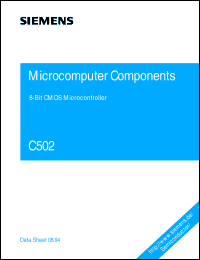 SAB-C502-2RN datasheet: 8-bit CMOS microcontroller with mask-programmable ROM (12 MHz) SAB-C502-2RN
