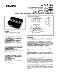 DLG2416 datasheet: 4-character 5x7 dot matrix (green red) DLG2416