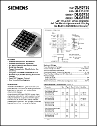 DLG5735 datasheet: 5x7 dot matrix (green) DLG5735