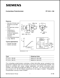 FP310L100 datasheet: Contactless potentiometer FP310L100