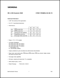 HYB5117800BSJ-50 datasheet: 2M x 8bit DRAM HYB5117800BSJ-50