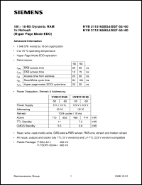 HYB3118165BSJ-50 datasheet: 1M x 16bit EDO-DRAM HYB3118165BSJ-50