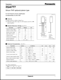 2SA0777 datasheet: Small signal silicon PNP transistor 2SA0777