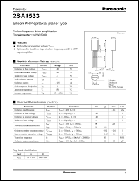 2SA1533 datasheet: Small signal silicon PNP transistor 2SA1533