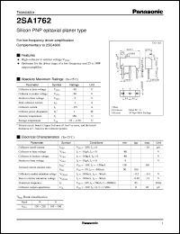 2SA1762 datasheet: Small signal silicon PNP transistor 2SA1762