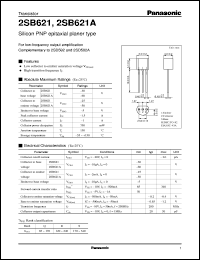 2SB0621A datasheet: Silicon PNP epitaxial planar type small signal transistor 2SB0621A