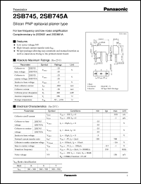 2SB0745 datasheet: Silicon PNP epitaxial planar type small signal transistor 2SB0745