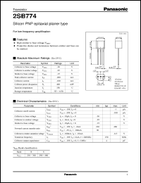 2SB0774 datasheet: Silicon PNP epitaxial planar type small signal transistor 2SB0774