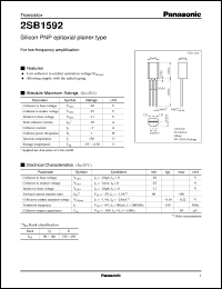 2SB1592 datasheet: Silicon PNP epitaxial planar type small signal transistor 2SB1592